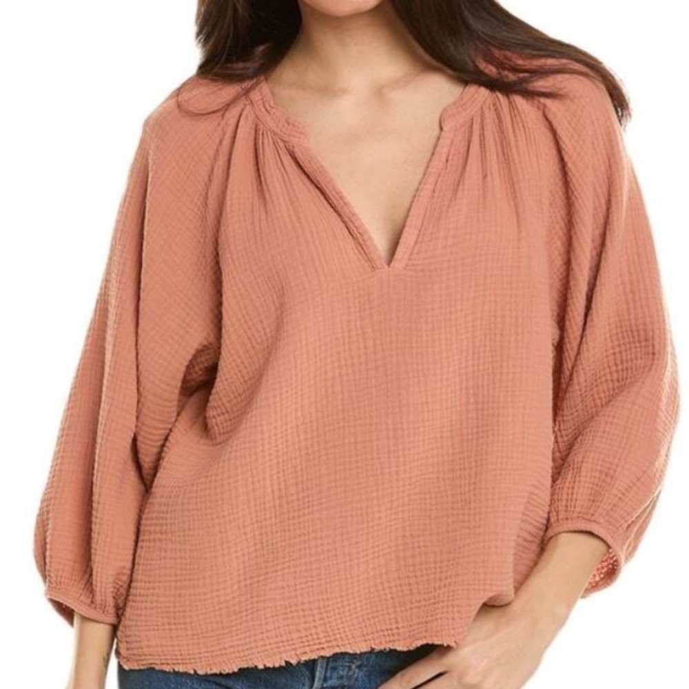 Nation LTD Mimi Cotton Gauze Romance Top Size Small Peasant Blouse Cotton Boho